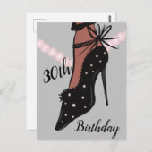 30歳の誕生日の女性ヒールファッション美しいはがき ポストカード (正面/裏面)