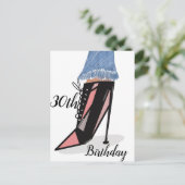 30歳の誕生日の女性ファッション美しいはがき ポストカード (スタンド正面)