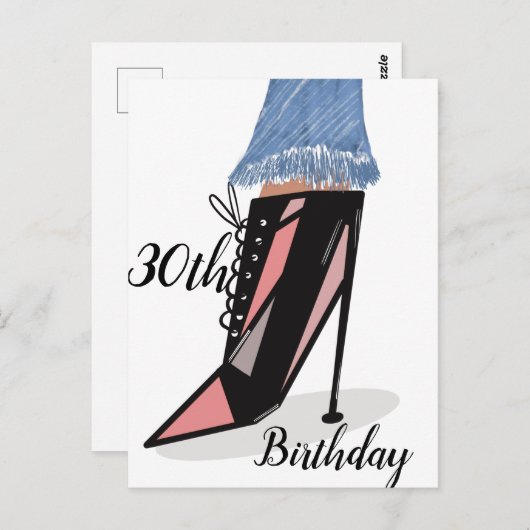 30歳の誕生日の女性ファッション美しいはがき ポストカード (正面/裏面)