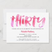 30歳の誕生日の女性 招待状 (正面)