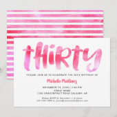 30歳の誕生日の女性 招待状 (正面/裏面)