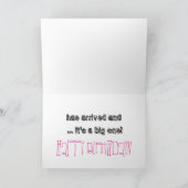 30歳の誕生日の娘、黒とピンクの文字、白。 カード (内部)