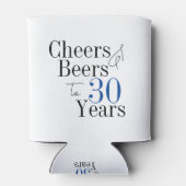 30歳の誕生日の応援シンプルビアーズパーティーの好意 缶クーラー (裏面)