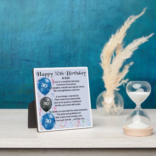 30歳の誕生日の息子の詩の飾り フォトプラーク (インサイチュ)