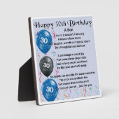 30歳の誕生日の息子の詩の飾り フォトプラーク (正面)