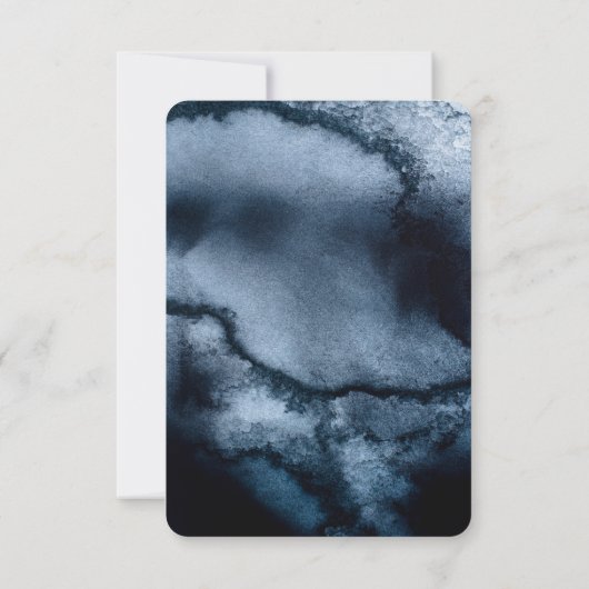 30歳の誕生日の招待ネイビーの水色と金ゴールド 招待状 (裏面)