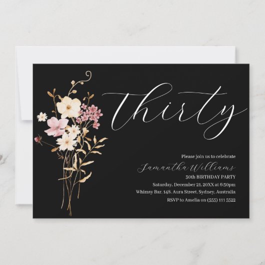 30歳の誕生日の招待状 招待状 (正面)