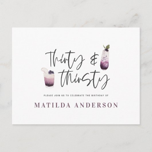 30歳の誕生日の招待 インビテーションポストカード (正面)