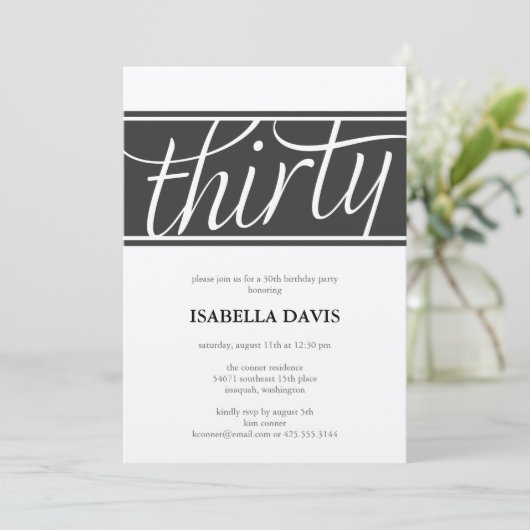30歳の誕生日の招待 招待状 (スタンド正面)
