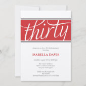 30歳の誕生日の招待 招待状 (正面)