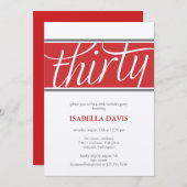 30歳の誕生日の招待 招待状 (正面/裏面)