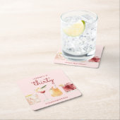 30歳の誕生日の水カラーカクテルコースター スクエアペーパーコースター (インサイチュ)