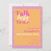 30歳の誕生日の波打縁どちパーティーに30歳 招待状 (正面)