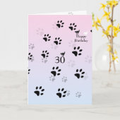 30歳の誕生日の猫(写真を追加) カード (黄色い花)