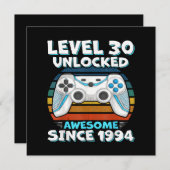 30歳の誕生日の男性の女性30年1994 招待状 (正面/裏面)