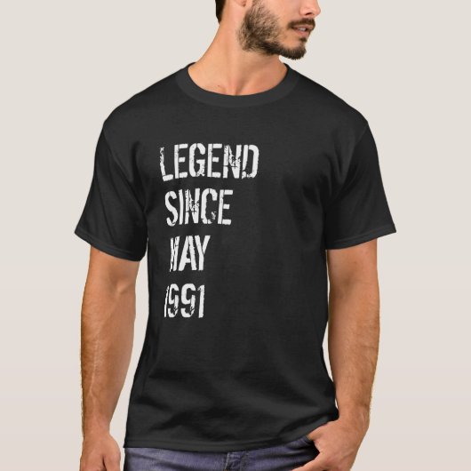 30歳の誕生日の男性の女生まれ性1991年5月 Tシャツ (正面)