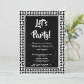 30歳の誕生日の白黒チェッカーボード 招待状 (スタンド正面)