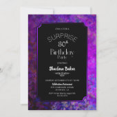 30歳の誕生日の紫と黒のサプライズパーティー 招待状 (正面)