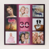 30歳の誕生日の紫のフォトコラージュの女性 ジグソーパズル (縦)