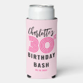 30歳の誕生日の赤面スモダンクリプトパーソナライズされた スリム缶クーラー (Seltzer正面)