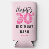 30歳の誕生日の赤面スモダンクリプトパーソナライズされた スリム缶クーラー (正面)