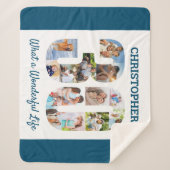30歳の誕生日の30番目の図形の写真コラージュ シェルパブランケット (正面)