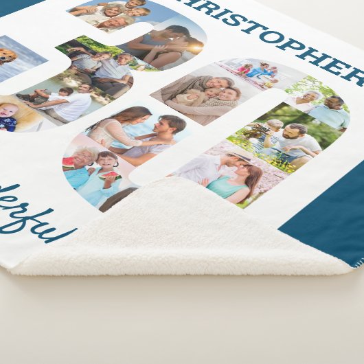 30歳の誕生日の30番目の図形の写真コラージュ シェルパブランケット (3/4)