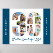 30歳の誕生日の30番目の図形の写真コラージュ ポスター (正面)