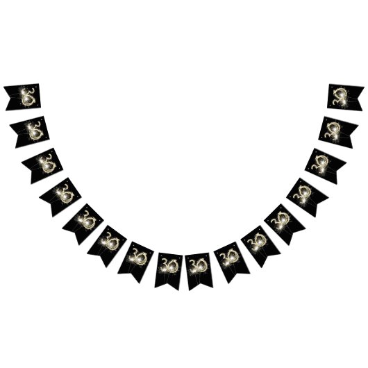 30歳の誕生日または記念日パーティー バンティングフラッグ (全)