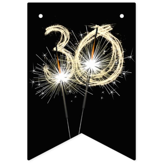 30歳の誕生日または記念日パーティー バンティングフラッグ (第3の旗)