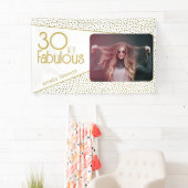30歳の誕生日をお祝いしよう ゴールドグリッター フォト 30歳の誕生日 横断幕 (インサイチュ)