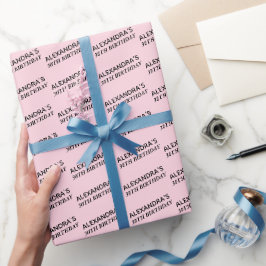 30歳の誕生日をお祝いするピンクのラッピングペーパー(名入れ可) ラッピングペーパー