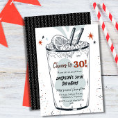 30歳の誕生日をテーマスタイリッシュにしたカクテル・レトロ・ドリンク 招待状