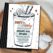 30歳の誕生日をテーマスタイリッシュにしたカクテル・レトロ・ドリンク 招待状