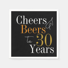 30歳の誕生日をビールでお祝い ブラックゴールドパーティー スタンダードカクテルナプキン