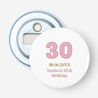 30歳の誕生日をピンクゴールドでおしゃれにデザイン 栓抜き