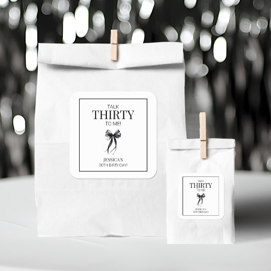 30歳の誕生日を白黒で見る スクエアシール