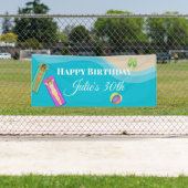 30歳の誕生日を祝う細長いプールパーティーバナー 横断幕 (インサイチュ)