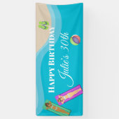 30歳の誕生日を祝う細長いプールパーティーバナー 横断幕 (縦)