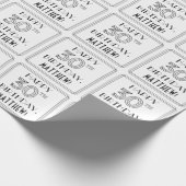 30歳の誕生日を祝う;アールデコスタイル;名前をカスタムする ラッピングペーパー (角)