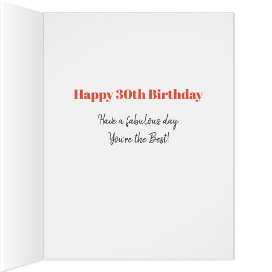 30歳の誕生日を祝うBig 30フォトコラージマイルストーン (内側(右))