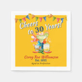 30歳の誕生日を祝おう モダンなフィエスタ 30年間乾杯 スタンダードカクテルナプキン (正面)