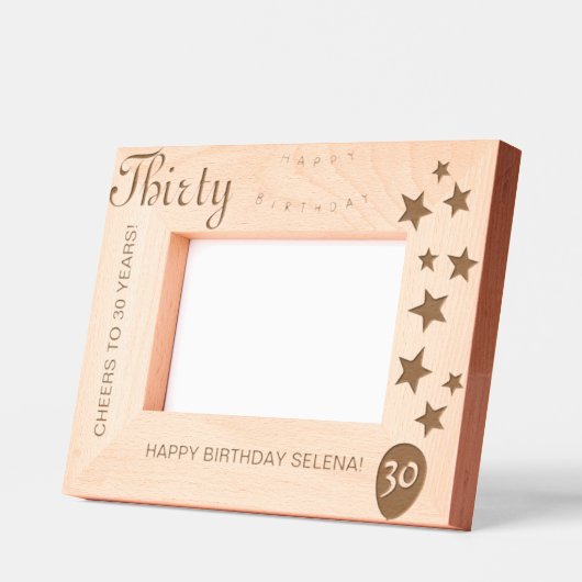 30歳の誕生日を記念する額縁 レーザー彫刻フレーム (左)