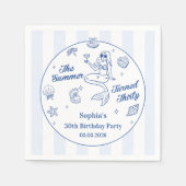 30歳の誕生日を迎えた夏かわいらし スタンダードカクテルナプキン (正面)