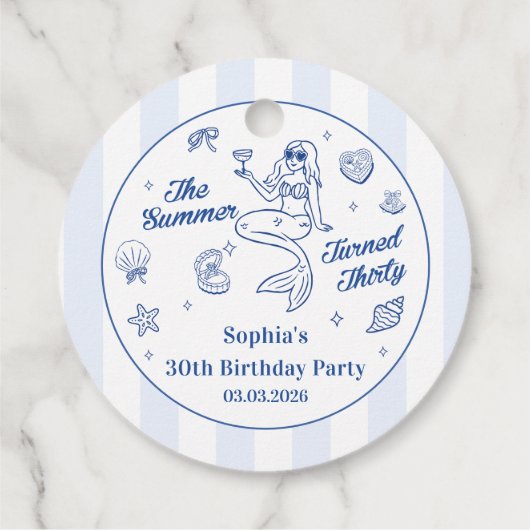 30歳の誕生日を迎えた夏かわいらし フェイバータグ (裏面)