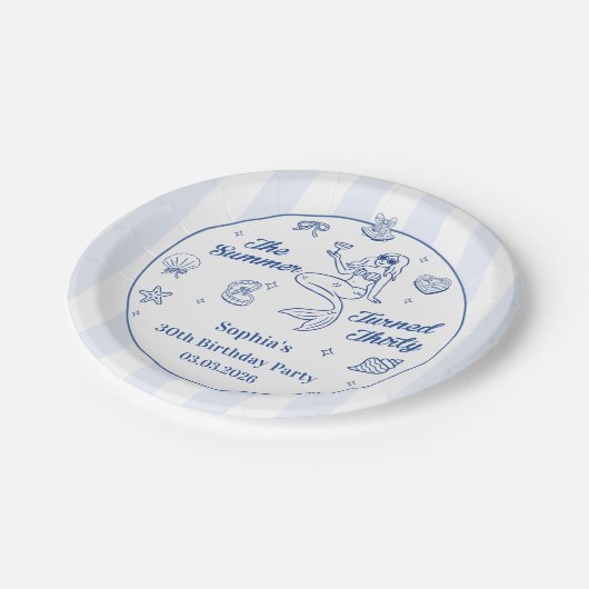 30歳の誕生日を迎えた夏かわいらし ペーパープレート (アングル)