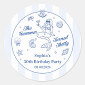 30歳の誕生日を迎えた夏かわいらし ラウンドシール (正面)