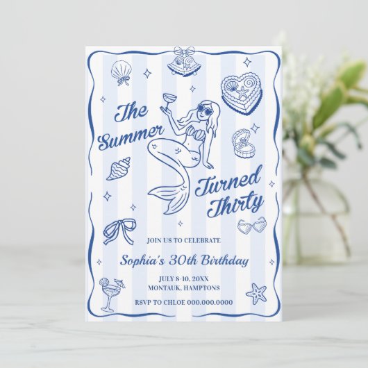 30歳の誕生日を迎えた夏かわいらし 招待状 (スタンド正面)