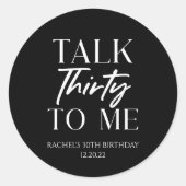 30歳の誕生日を迎えるミニマルなトーク ラウンドシール (正面)