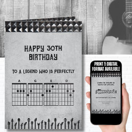 30歳の誕生日を迎えるロックスターロックギターをテーマにしたカード カード